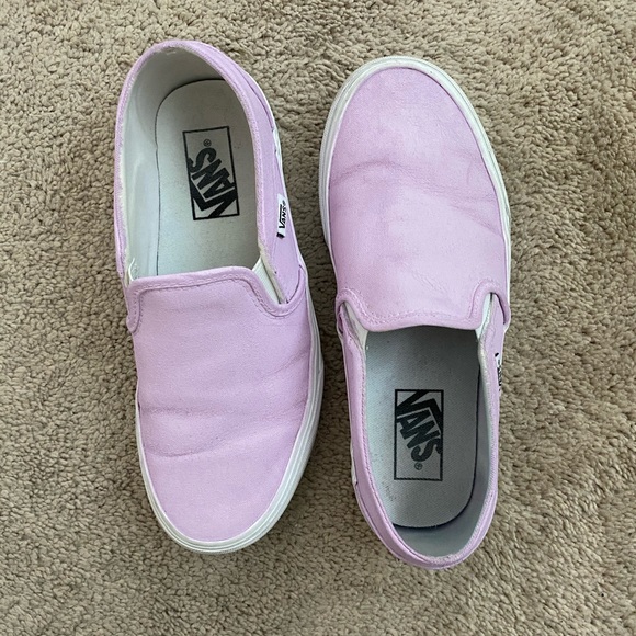 lavender vans slip on